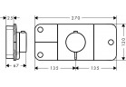 Modul s termostatom Hansgrohe Axor One podomietkový do 3 prijímačov vrchná sada, chróm