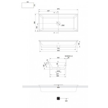 Zápustné umývadlo Scarabeo Gaia-Tech-Miky 56x39,5 cm, z prepadom, bez otvoru na baterie, biela- sanitbuy.pl