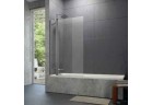 Vaňová zástena Huppe Design pure dvojdielny 95cm, saténové profily matnéný, povlak Anti-Plaque