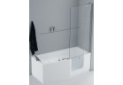 Vaňová zástena Iris Comby, výška 86x150 cm, pravé, profil chróm, sklo číre