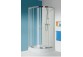 Štvorcový sprchovací kút Sanplast KP4/TX5b+BPza štvrťkruhový spolu s vaničkou, výška2030 mm, sklo číre, saténové profily lesklý- sanitbuy.pl