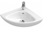 Umývadlo Villeroy & Boch O.Novo, malá rohová, Biely Alpin, 41,5 mm, 1-otvorová, z prepadom