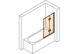 Vaňová zástena Huppe Design Pure - dvojdielny pravé 100 cm, saténové profily matné, sklo číre