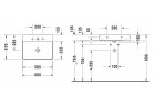 Umývadlo na postavenie na dosku Duravit DuraSquare 60x47 cm s otvorom pre batériu, bez prepadu biela