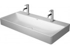 Umývadlo na postavenie na dosku Duravit DuraSquare 100x47 cm z 2 otvormi na batériu, biela 