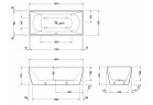 Vaňa voľne stojaca Duravit DuraSquare 185x85 cm z bezszwową obudową, biela 