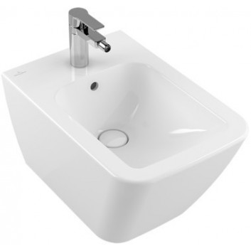 Závesný bidet Villeroy&Boch Finion 375 x 560 mm z prepadom pre 1 otvorovou armatúru CerammicPlus biely- sanitbuy.pl