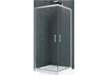 Štvorcový sprchovací kút Novellini Kali A 120x120x195cm saténové profily, sklo číre- sanitbuy.pl