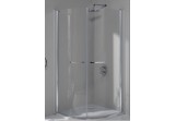 Štvorcový sprchovací kút Sanplast KP2/PRIII, 90x90 cm, wys. 195 cm, štvrťkruhový, sklo číre, biele profily