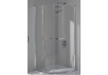 Štvorcový sprchovací kút Sanplast KP2/PRIII, 90x90 cm, wys. 195 cm, štvrťkruhový, sklo číre, biele profily- sanitbuy.pl