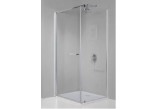 Štvorcový sprchovací kút Sanplast Prestige III, 90x90 cm, wys. 195 cm, sklo číre, saténové profily lesklý- sanitbuy.pl