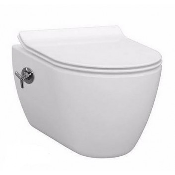 Závěsná Misa WC + Funkcja Bidetu s sedadlom SLIM wolnoopadającą Idevit ALFA Rimless 2w1 - sanitbuy.pl