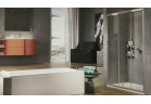Dverí do niky Novellini Zephyros 3P 3-częściowe 106x195 cm sklo transparent, profil čierna