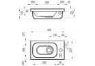 Umývadlo Ravak Chrome 400 Pravé 40x22cm s otvormi, biela