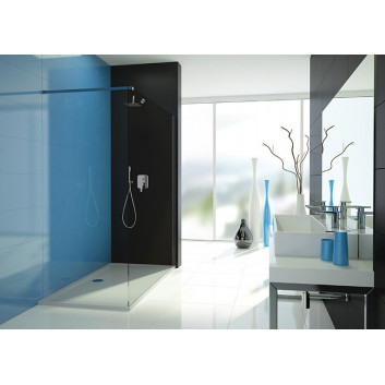 Pevná bočná stena Sanplast TX Walk-In 110x190 cm, saténové profily lesklý, sklo číre- sanitbuy.pl