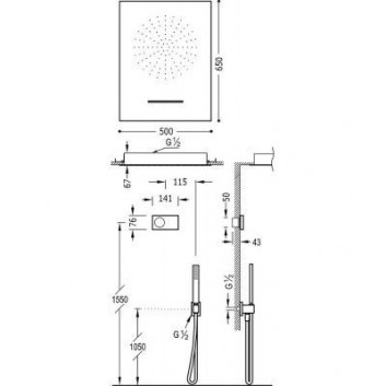 Sprchový set Tres Shower Technology s podomietkovou batériou termostatickou elektroniczną, chróm 
