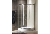 Sprchový kút Radaway Premium A1900 800 mm štvrťkruhový s dverami z dvoch častí, sklo číre