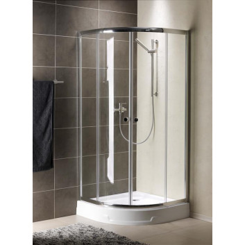Sprchový kút Radaway Premium Plus a1900 800 mm štvrťkruhový s dverami z dvoch častí, sklo číre
