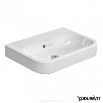Umývadlo na postavenie na dosku Duravit Happy D, 600x460, bez otvoru pre batériu, biely