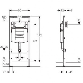 Modul podmietkowý Geberit Duofix, pre misy stojacej WC, H112