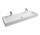 Umývadlo dvojitý Ravak Natural Duo 120x45 cm bez prepadu s otvorom pod baterię - biela 