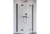Štvorcový sprchovací kút Nes Black KDD B 90 cm časť ľavé, dverí skladacie, profil čierna sklo číre