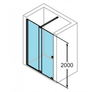 Dverí posuvné Huppe Xtensa 1201-1400 mm, ľavé profil chróm/strieborná lesklá, sklo číre Anti-Plaque