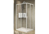 PYTAJ O RABAT ! Sprchový kút Novellini Lunes 2.0 A rohová, 2 krídla posuvné z pevými segmentami, Veľkosť 90-93 cm, sklo číre, profil chróm