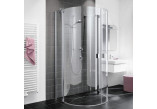 Štvrťkruhový sprchovací kút KERMI RAYA 90x90 H-200 sklo číre, profil chróm/strieborná lesklá, KermiClean 