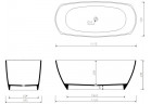 Vaňa Marmorin Isar voľne na postavení 1750x780x638 mm