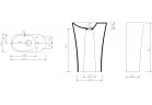 Umývadlo voľne stojaca Marmorin Wega 600 L 60x30 cm