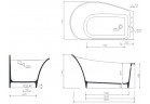 Vaňa Marmorin Misa R 155x92 cm, pravé