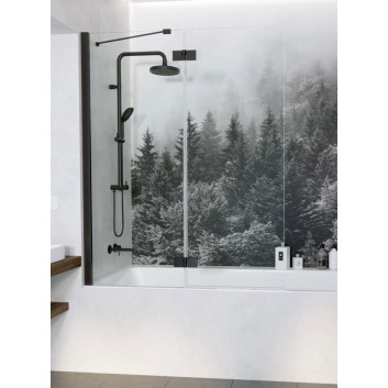 Vaňová zástena Radaway Idea Black PN DWD 180, rozsuwany, sklo číre, 180x150cm, čierna profil