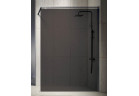 Pevná bočná stena walk-in Novellini Kuadra H Fume, 90x200cm, sklo przydymione szare, čierna profil