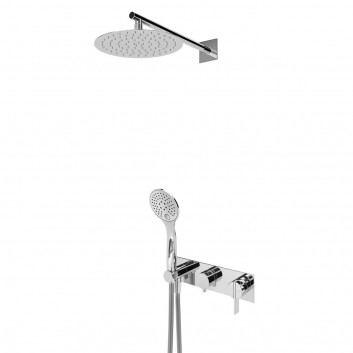 Sprchový set Bruma Breeze, podomietkový, Horná sprcha s ramenom nastenným 350mm, chróm