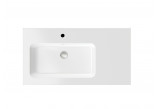 Umývadlo nábytkové Massi Eno s policou, ľavé, obdĺžniková, 95x50cm, konglomeratowa, z prepadom, biela