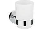 Pohár na čistenie zubov Hansgrohe Logis Universal, nástenný, skleněný, chróm