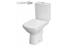 Kompakt WC Cersanit Carina CleanOn, 64,5x35,5cm, misa bezkołnierzowa, sedátko duroplastowa s pozvoľným sklápaním, odtok vodorovný, biely