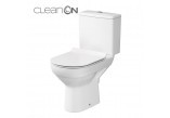 Kompakt WC Cersanit City CleanOn, 67x37,5cm, misa bezkołnierzowa, sedátko slim duroplastowa s pozvoľným sklápaním, odtok vodorovný, doprowadzenie vody od boku, biely