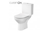 Kompakt WC Cersanit City CleanOn, 67x37,5cm, misa bezkołnierzowa, sedátko slim duroplastowa s pozvoľným sklápaním, odtok vodorovný, doprowadzenie vody od dołu, biely