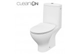 Kompakt WC Cersanit Moduo CleanOn, bezkołnierzowa misa, 65,5x35,5cm, sedadlo s pozvoľným sklápaním, odtok vodorovný, doprowadzenie vody od boku, biely