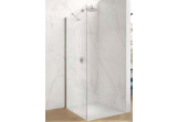 Pevná bočná stena pre krídlové dvere Huppe Aura Pure, 750mm, montáž na sprchovacej vaničke, Anti-Plaque, strieborná profil
