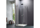 Krídlové dvere Huppe Design pure 4-uholník, 1000mm, s pevným segmentom, lietacie, uniwersalne, Anti-Plaque, profil chróm eloxal