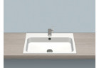 Zápustné umývadlo Alape Stream ST-Series, obdĺžniková, 650x472mm, z prepadom, otvor na batériu, EB.SR650H, biela