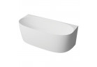 Vaňa prístenná Omnires Valencia Marble+, 158x77cm, biely lesklá