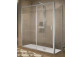 Dverí sprchové Novellini Lines 2.0 2PH, 150cm, posuvné z stałym polem, ľavé, sklo číre, saténové profily