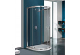 Sprchový kút štvrťkruhový Sanplast KPP2DJa/TX5b, 100x100cm, sklo číre, biele profily