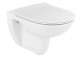 Misa závesné WC Roca Debba Rimless Round, 54x35,5cm, bez kołnierza, s sedadlom slim wolnoopadającą duroplast, biela