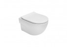 Misa závesné WC Roca Meridian Rimless Compacto, 48x36cm, bez kołnierza, s sedadlom slim wolnoopadającą, biela