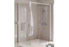 Sprchový kút Walk-In Novellini Kaudra H+H Frame, 140x100cm, pravé, s vešiačikom na ručník, biele profily matnéný